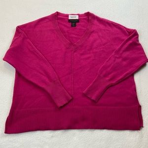 Pink V-Neck Sweater By Tahari Size XL